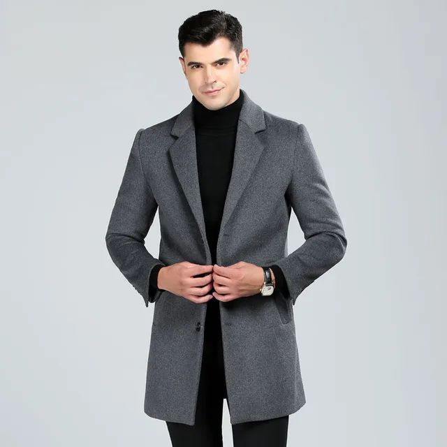 Aliexpress.com : Buy Business Men Casual Wool Coat Winter Slim Fit ...