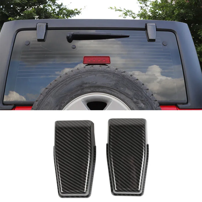 2Pcs For Jeep Wrangler JK 2008-2017 Car Rear Window Hinge Cover Decoration  Car Stickers Styling Moldings Carbon Fiber Style - AliExpress