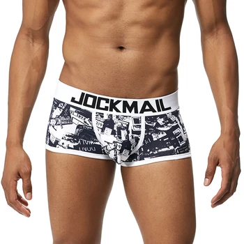 

AIIOU Cotton Men Underwear Boxers Shorts Home Sexy Men Printed Patchwork Underpants Male U Convex Pouch Shorts Boxer Underwear