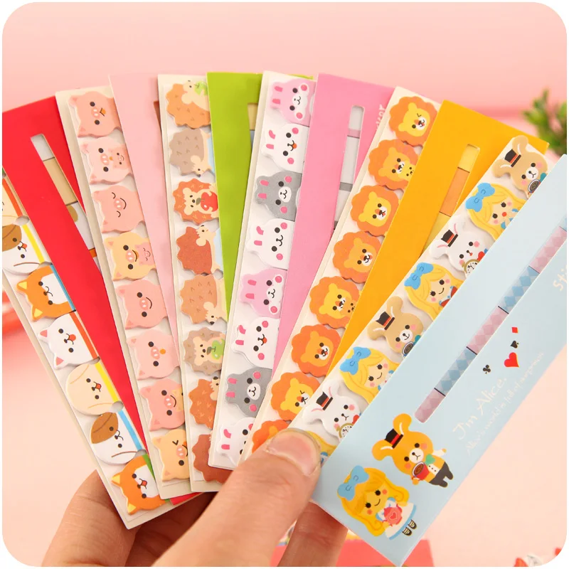 

6 pcs Cartoon sticky not Post it sticker planner Kawaii animal cat rabbit candy Cute stationery office School supplies CM754