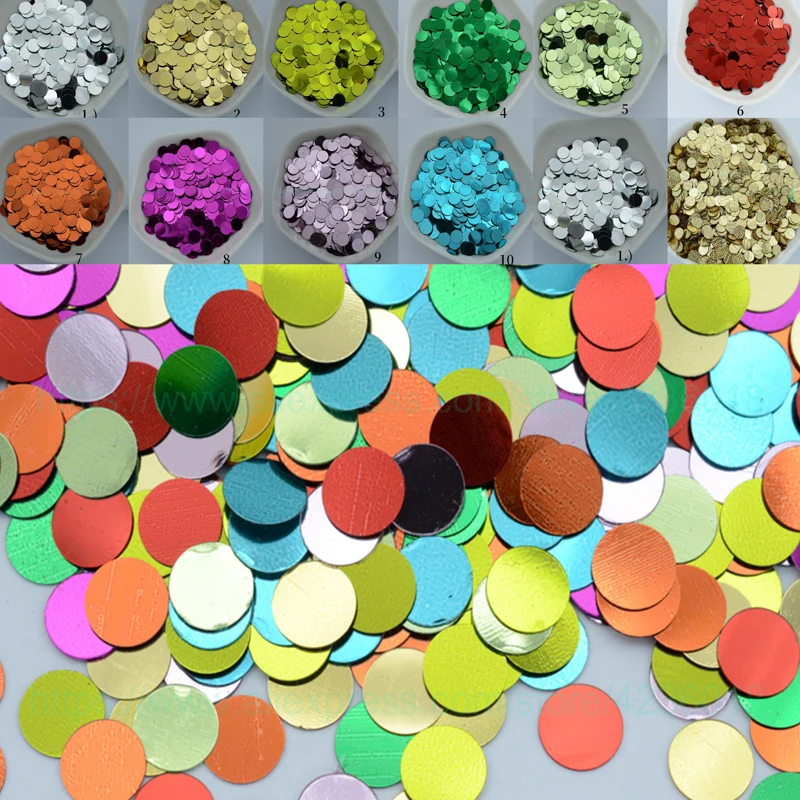 

25g 6mm Flat Round Dot Shape PVC Loose Sequins For Crafts Paillettes Decoration Garment DIY Accessory wedding ornament confetti