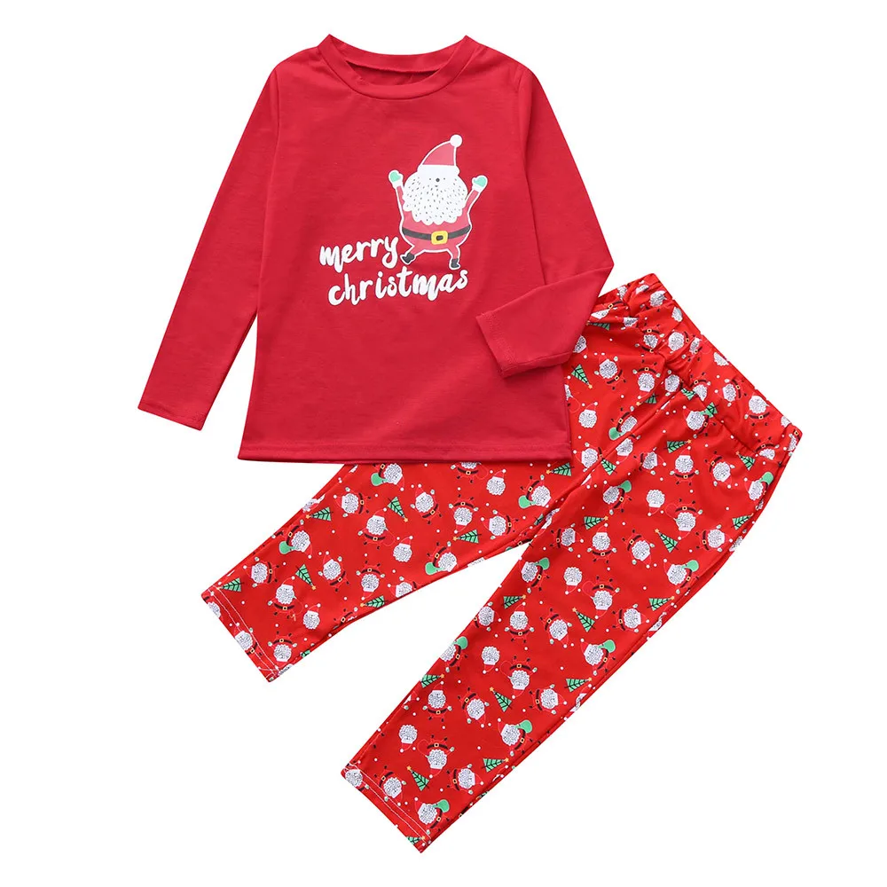 

Toddler Kids Clothes Boy Girl T shirt Tops Pants Family Pajamas Sleepwear Christmas Outfits Clothing Sets Ropa Nina Invierno