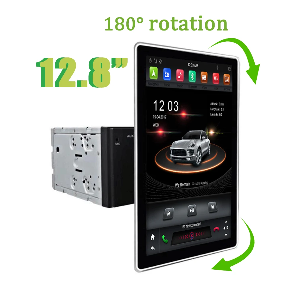 Belsee Universal Double Din 12.8 Inch 1920*1080 Screen Android 8.1 PX6 4GB Car Radio Stereo Autoradio GPS Navigation Head Unit