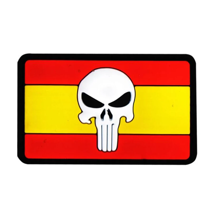 1 шт. вышивка ПВХ Испанский флаг череп тактическая патч-ткань Каратель нарукавники для военных крюк и круг боевой военная нашивка значок