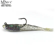 Mnft 50 unids/lote 75mm 6g señuelos de pesca soft bait atraer a la pesca de plomo jig head fish tackle sharp gancho ojos 3d