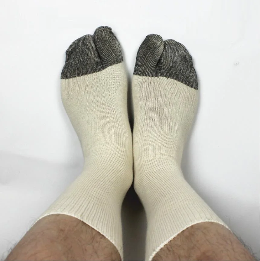 

2 pairs Cotton Tabi Socks 39-43 Two-toed Japanese Kimono Geta Cosplay Finger Toe Elastic Clogs Wear