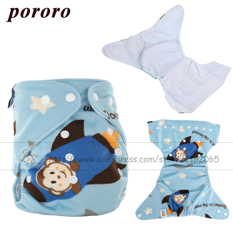 

[Pororo] 2019 Reusable Printed Minky Soft Cloth Diapers Inserts 13.5*35cm Nappy Cover Gladbaby PUL Waterproof Baby Cloth Diaper