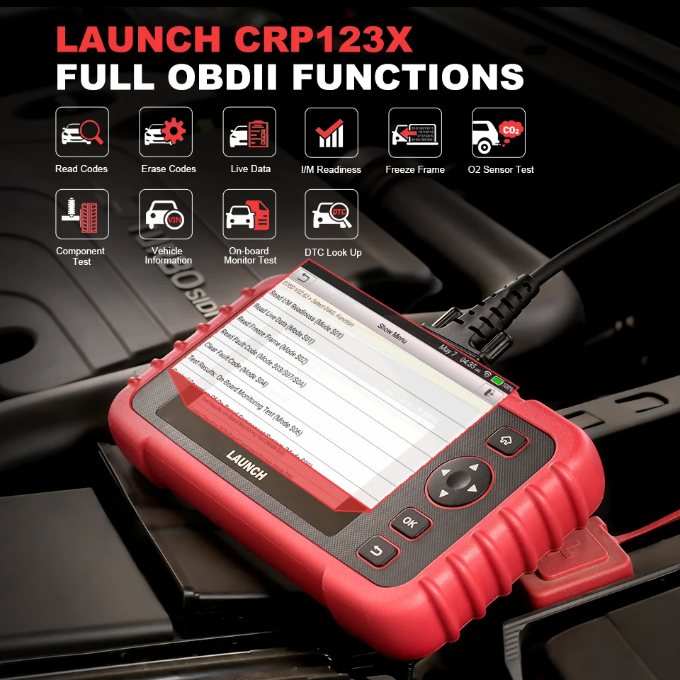 LAUNCH CRP123X 123E Car OBD2 Diagnostic Scanner Tool ABS SRS Engine Code  Reader