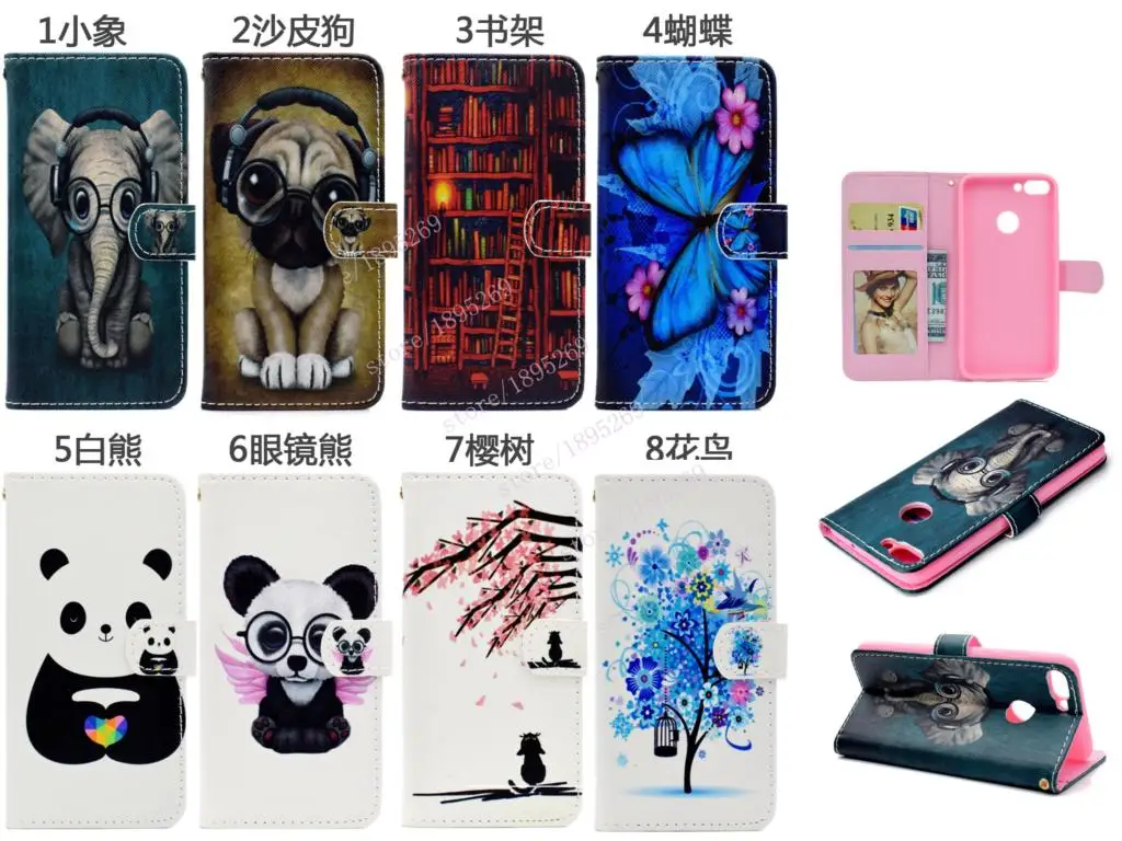 Custodia Portafoglio Per Huawei P Smart | Cover In Pelle Con Slot Carte E Supporto - Foto 4