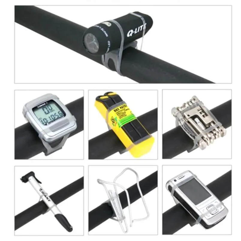 Discount New 1pc Bike light Straps Universal Lighthouse elastic Silicone Straps Multi Color Random Cycling Bicycle Accessories #5S20 2