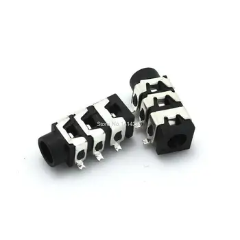 

100PCS PJ-313D PJ313 SMD 6Pin SMT 3.5mm Female Audio Connector Stereo Black and Green Headphone Jack