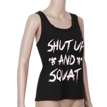 Женская майка без рукавов для тренировок, футболка-спортивная одежда для фитнеса, йоги, лифта, закрой и приседания, с надписью, Спортивная футболка для йоги