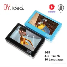 HD Touch MP4 Player 8gb Build-in Speaker 4.3 Inch Screen MP4 Player Support Av Out Recorder 30 Languages MP5 Music Player