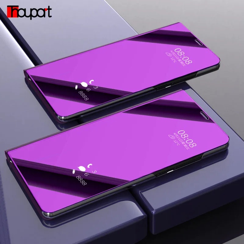 Зеркальный чехол для Samsung Galaxy A8S SM-G8870 флип-Чехлы кожаный + пластиковый защитный