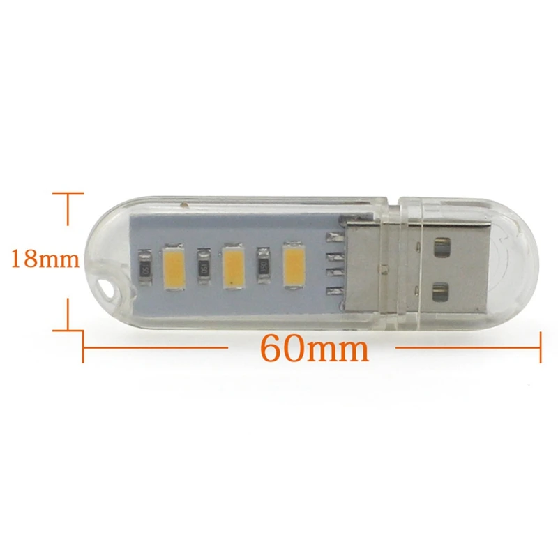 USB портативный свет для чтения 3 светодиодный s SMD 5730 светодиодный мини ночник компьютерная лампа DC 5 V белый теплый белый