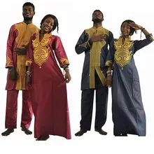 Dashiki 아프리카 코튼 드레스 남자와 여자 친구 결혼 Bazin 전통 개인 애호가 아프리카 맞춤 의류