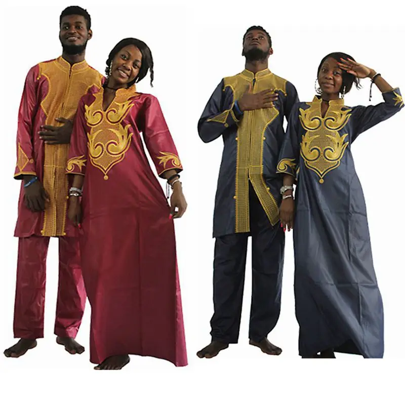 3642 31 De Réductionh D Dashiki Robe De Couple Africain Vêtements Pour Hommes Et Femmes Amis Se Marier Bazin Traditionnel Privé Amoureux