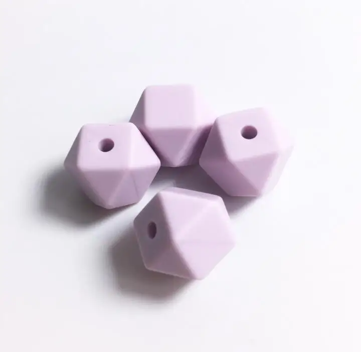 100pc Hexagon Silicone Beads Teething Baby Chewing Bead Teeth Necklace Bead Diy Chewable Silicone Mini Geometric bead 