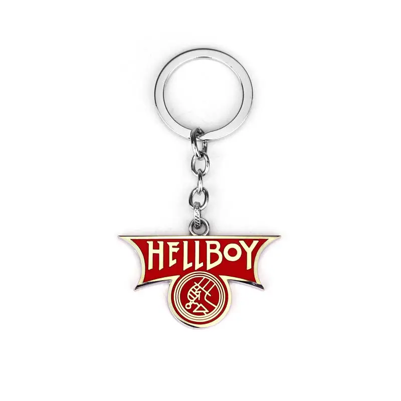 

Movie Jewelry Mezco Hellboy II The Golden Army B.P.R.D. Logo Keychain Metal Key Rings toy porte clef Accessories Chaveiro Gifts