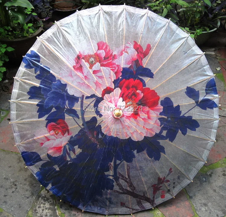 

Free shipping dia 84cm chinese oiled paper umbrella blooming peopny waterproof parasol decoration props dance gift umbrella