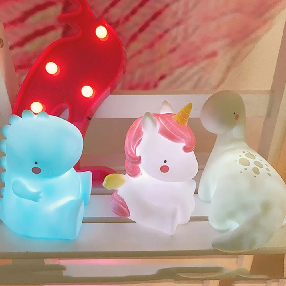 

Baby Lamp Night Light LED Unicorn Shape Lamps Mood Light Baby Nursery Cabinet Battery Table Lamp For Children Gift Bedroom Decor