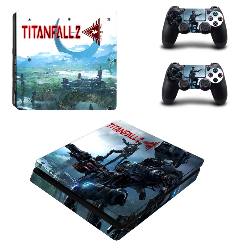 Titanfall 2 PS4 тонкий кожи Стикеры наклейка для PlayStation4 Slim консоли и контроллера PS4 тонкий наклеиваемые скины винил аксессуары