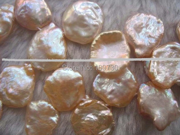 

Jewelry 0092 freshwater pearl pink reborn keshi 16-18mm AA grade 15" loose beads