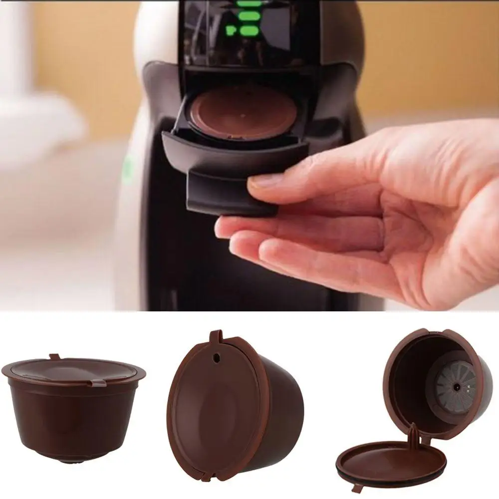 

Coffee Capsule Pods Refillable Reusable Refill Coffee Capsule Pod Cup Filter Bracket Adapter For Nescafe Machines Brown Color