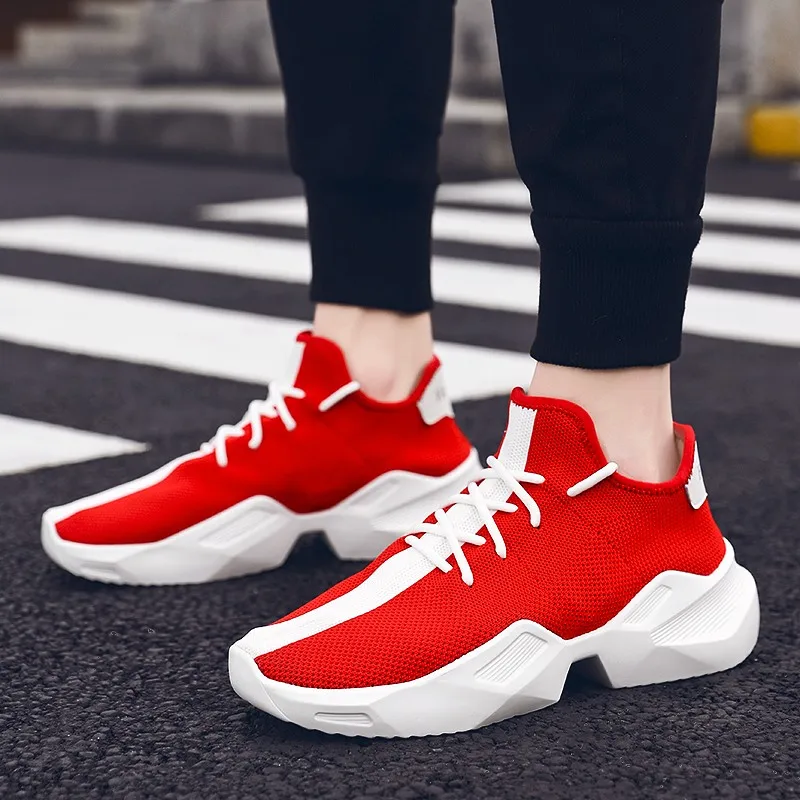 

Fashion Men's Hip Hop Street Dance Shoes Black High Top Chunky Sneakers Autumn summer Casual Shoes Boys Zapatos Hombre