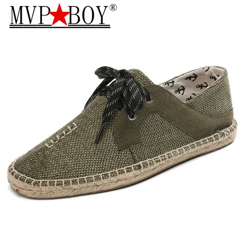 MVP BOY 2018 Hemp Soft Men Casual Shoes Male Espadrille Fisherman Shoes