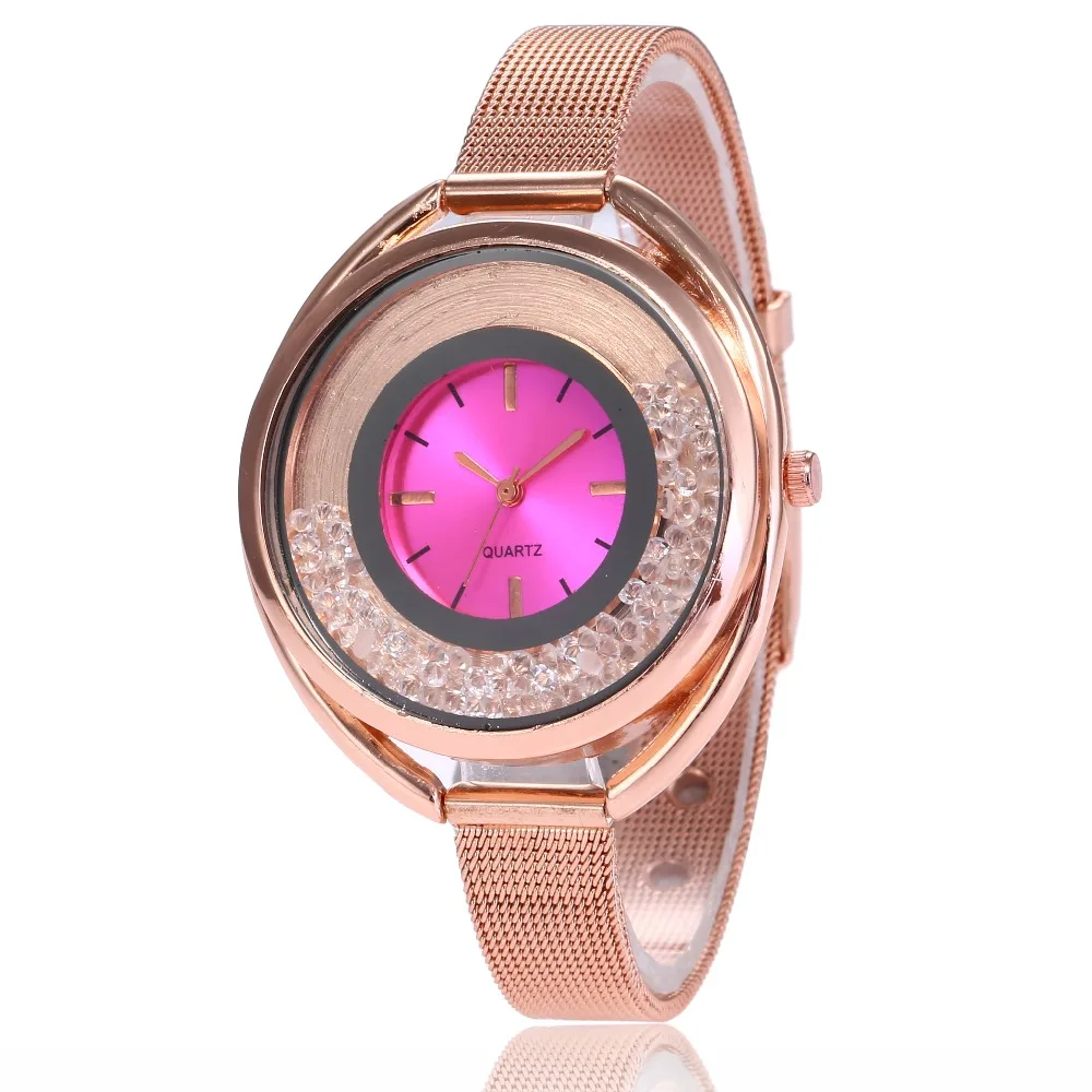

Women Luxury Rolling Ball Watches 2018 Fashion Rose Gold Oval Dial Quartz Watch Analog Ladies Casual Dress Wristwatch Relogio