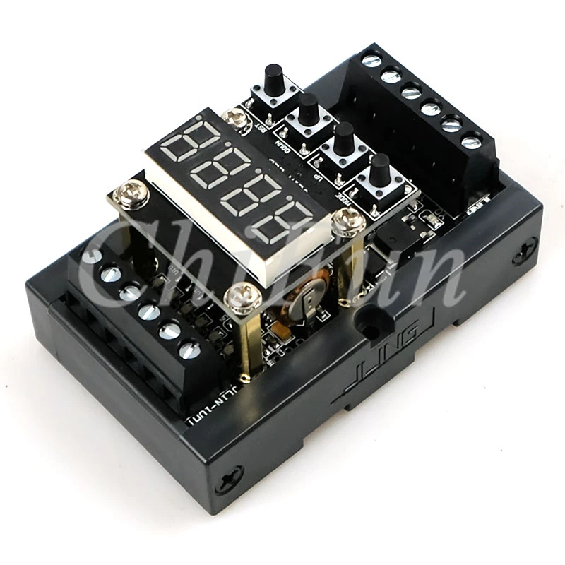 PLC industrial control board digital tube machine FX1N 10MT delay module 6 input 4 output 10-28VDC with rail + Programming line