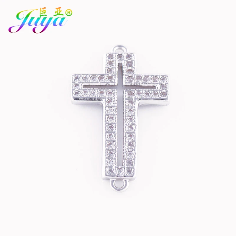 

Handmade Jewelry Findings Gold/Silver Cross Charm Connectors Accessories For Women Men Bracelets Earrings Necklaces DIY Making