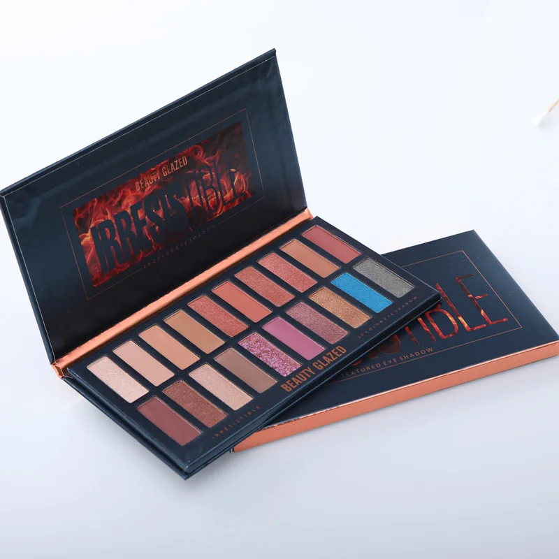 Косметическая глазурованная палитра теней для век 20 цветов Nakes Eyeshadow Pallete прессованная блестящая Мерцающая палитра косметики - Цвет: 1