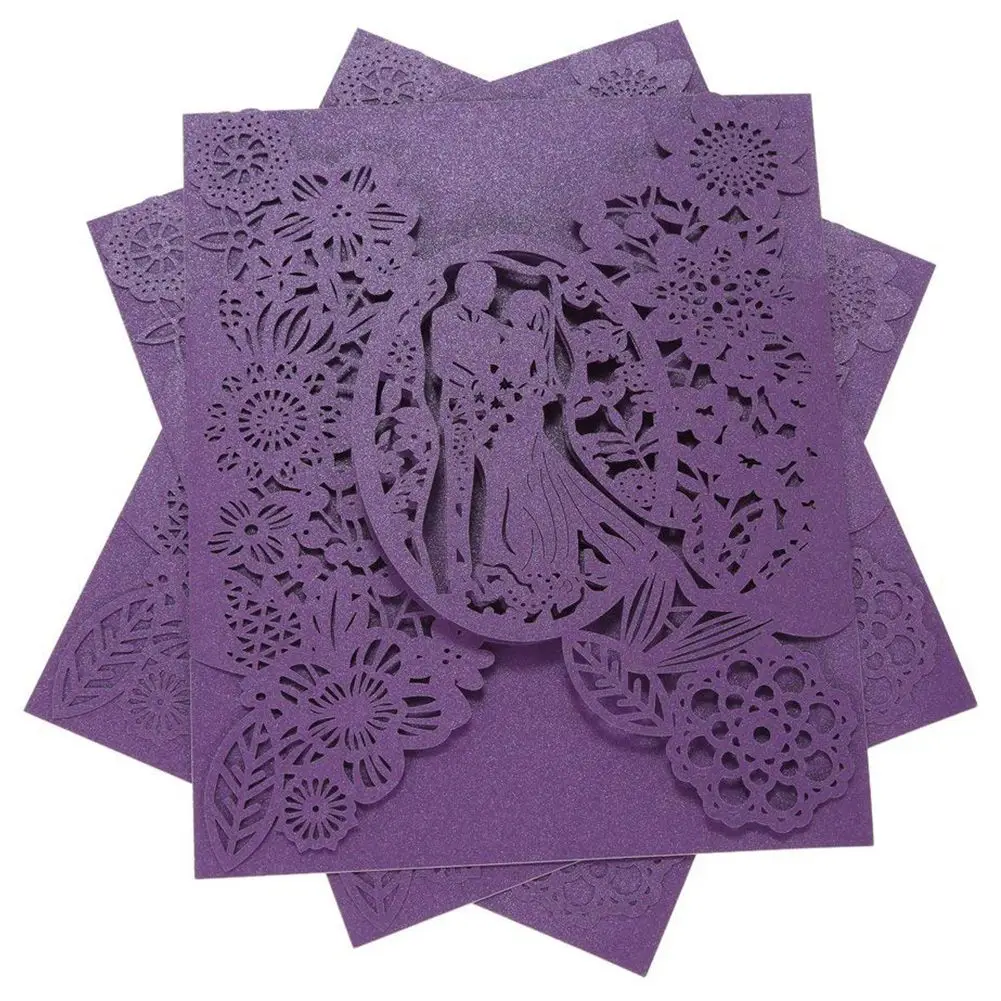  20pcs Delicate Invitation Card Romantic Wedding Invitation Cards Sculpte Banquet for Wedding Party - 32918718867