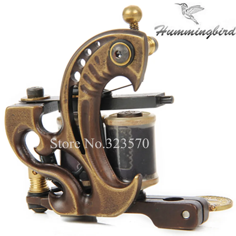 Top Pro Cast Brass Frames Handmade 10 Wrap Coils Liner Tattoo Machine For Tattoo Supply FTM