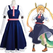Rolecos – Costume Cosplay Anime, tenue de demoiselle d'honneur, Costume d'halloween Dragon no Maid pour femmes, ensemble complet