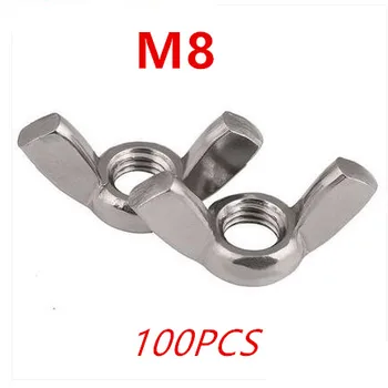 

100PCS/Lot M8 304 Stainless Steel Butterfly Nuts Wing Nuts