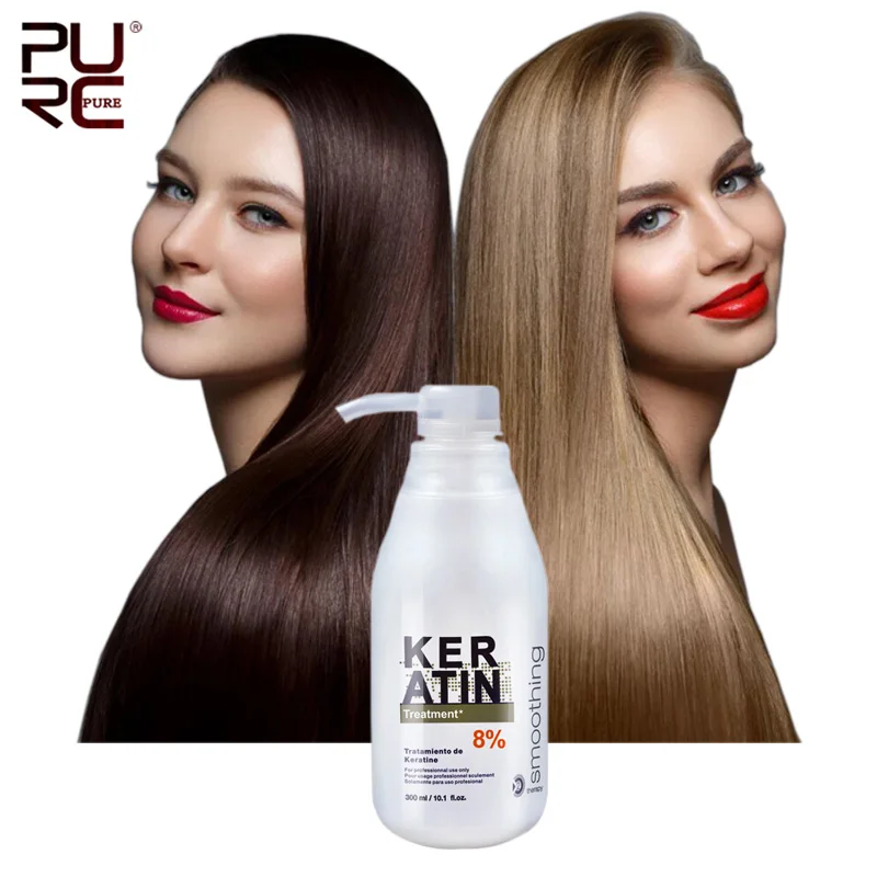 

PURC Brazilian 8% 300ml Keratin Treatment Straightening Hair Eliminate frizz and Make Shiny and Smooth Keratin for Hair