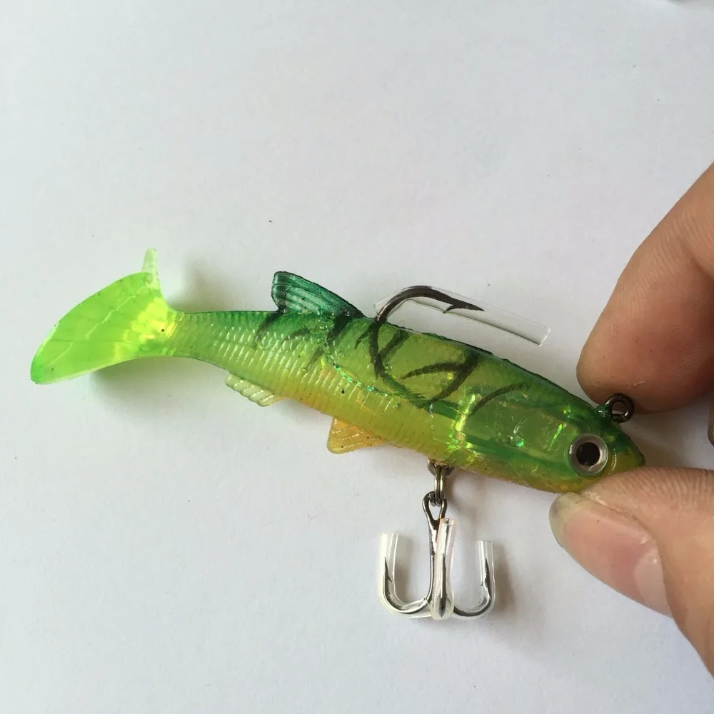 Soft Bait Jig Fish Fresh Saltwater Fishing Lures 3D Tail 8cm/15g Catch