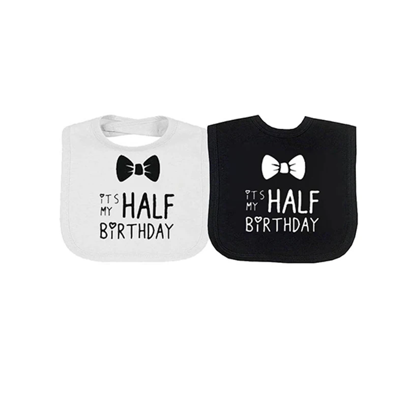 YSCULBUTOL 2 шт./лот двойной детский слюнявчик it's my half birthday больше дизайн унисекс
