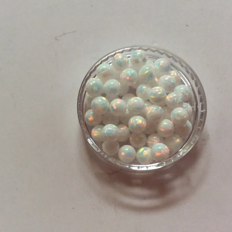 

Synthetic Opal 4MM Beads OP18 Ice & Sun White Color Round Ball For Handmade Jewelry
