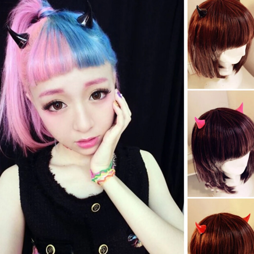 

Horror Gothic Halloween Party Cosplay Costume Small Demon OX Horn Halloween Hair Accessories Clip Pin Hairpins