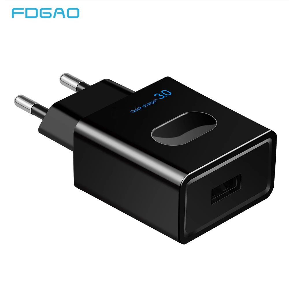 

FDGAO Quick Charge 3.0 USB Charger QC3.0 Fast Charging for iPhone XS XR X 8 Samsung S9 Xiaomi Wall Travel Mobile Phone Charger