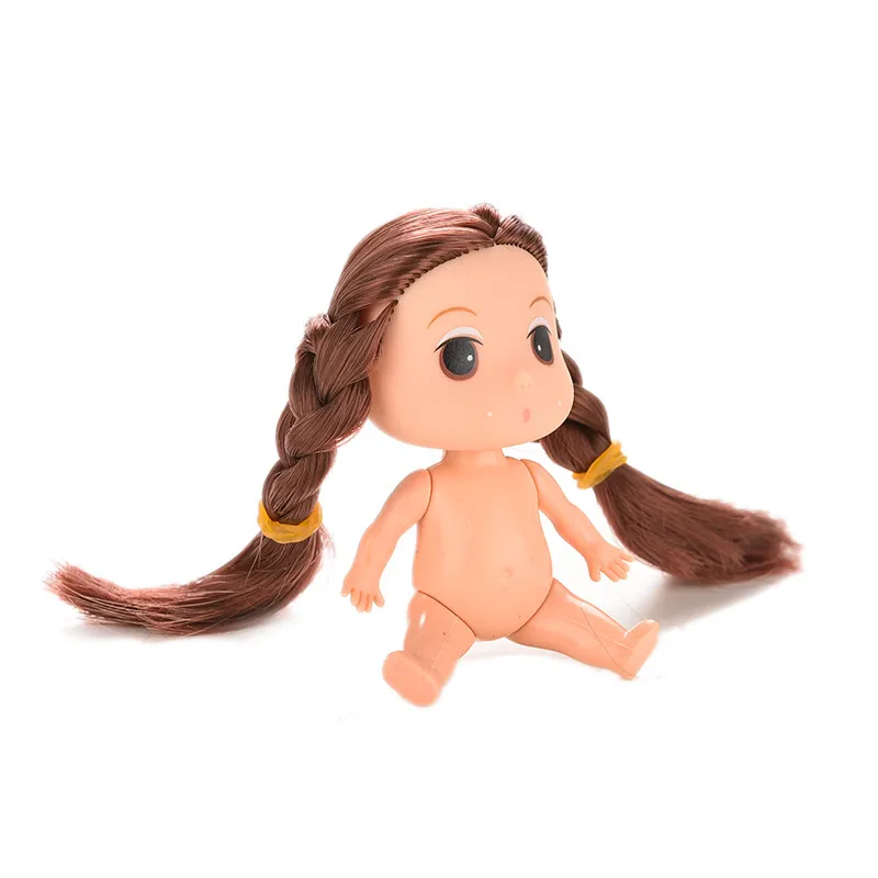 Мини кукла надувная с коричневыми/золотыми булочками 9 см|mini ddung dolls|girl dolldoll girl |