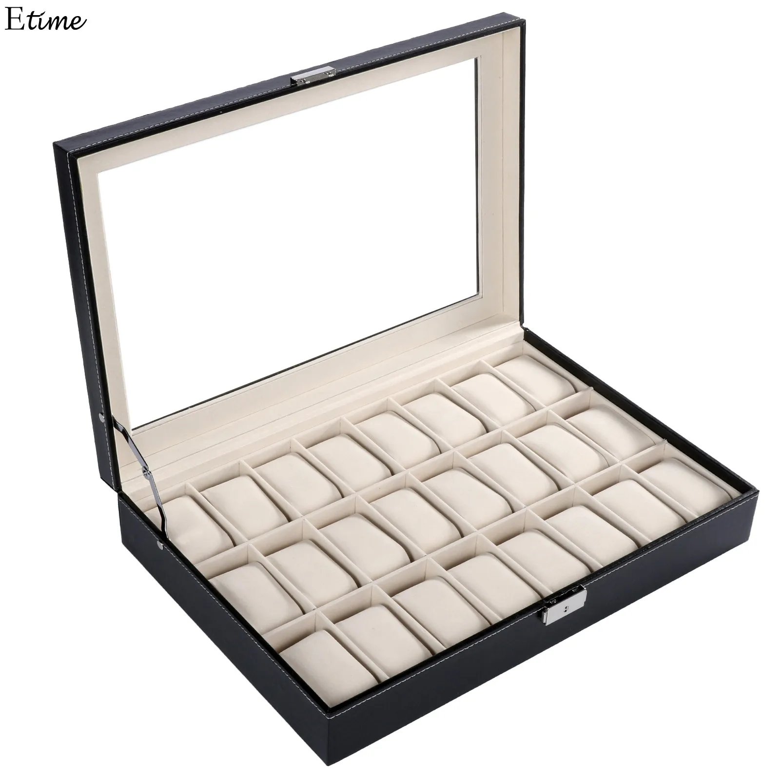 

FANALA 24 Grid Watch Box High Quality PU Leather Watch Display Box Jewelry Storage Organizer for Wrist Watches Boite Montre 2018