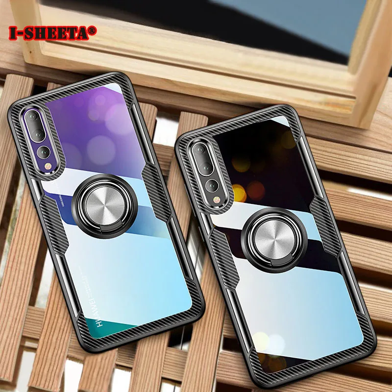 Hybrid Case For Huawei P20 Lite Pro Nova 4 3E 360 Ring Holder Stand Shockproof Soft TPU Rubber Bumper + Clear Hard PC Back Cover |
