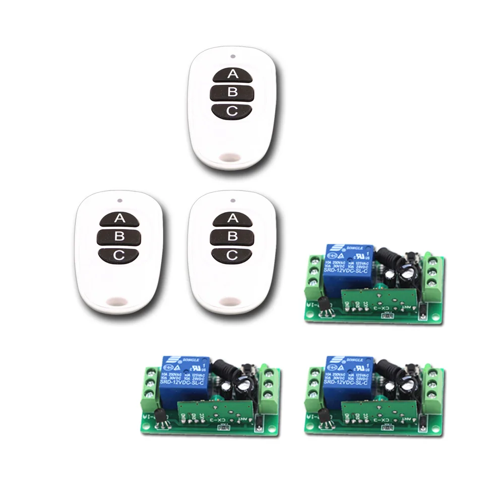 Hot Sales RF Wireless Remote Control Switch System 1CH 3pcs Receiver+3pcs 3 Keys Transmitters for Smart Home 315/433MHZ Hot Sales RF Wireless Remote Control Switch System 1CH 3pcs Receiver+3pcs 3 Keys Transmitters for Smart Home 315/433MHZ