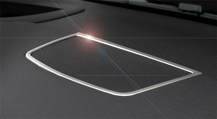 Stainless steel dashboard stereo ring cover trim horn circle frame decoration strips interior molding sequins 3D sticker for BMW X5 X6 (9)