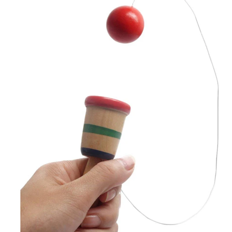 

Kids Anti Stress Safe Simple Kendama Wooden Bilboquet Cup and Ball Preschool Educational Toys for Children Outdoor Funny Games